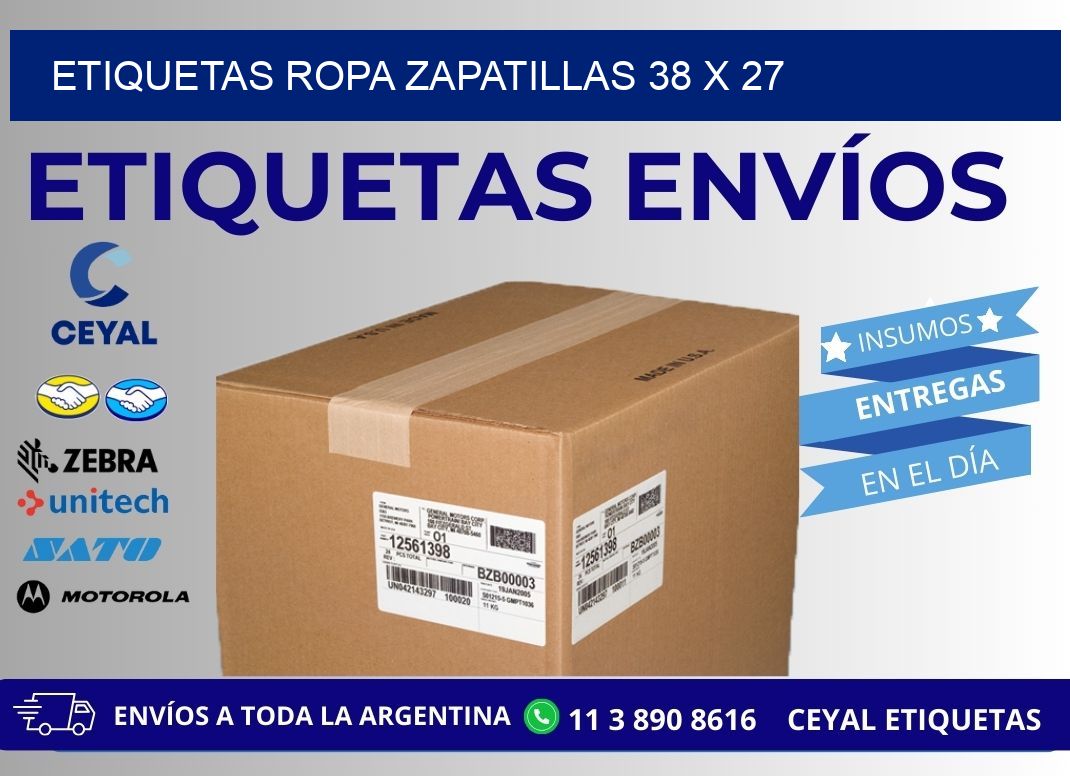 ETIQUETAS ROPA ZAPATILLAS 38 x 27