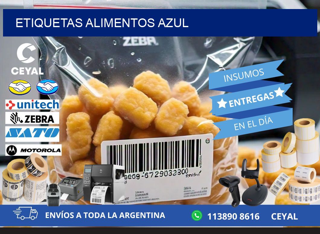 Etiquetas alimentos Azul