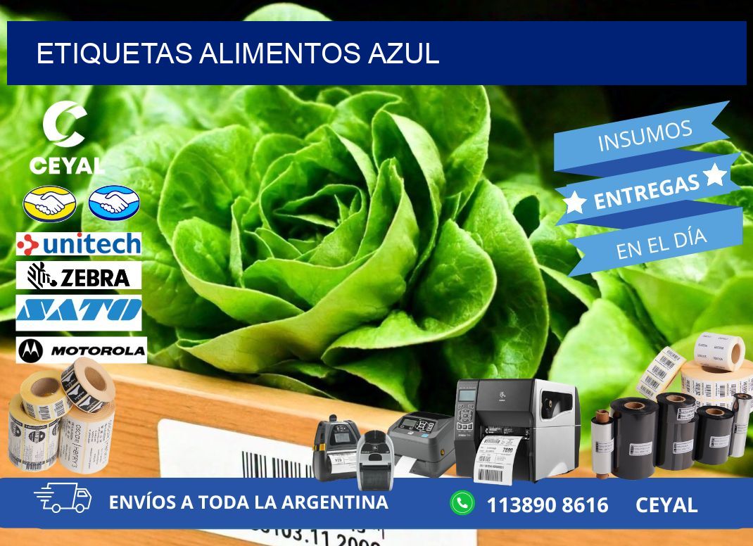 Etiquetas alimentos Azul