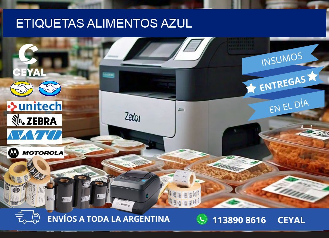 Etiquetas alimentos Azul