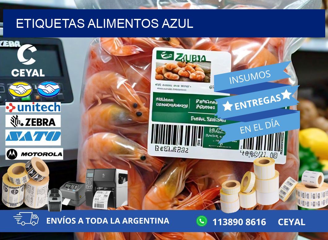 Etiquetas alimentos Azul