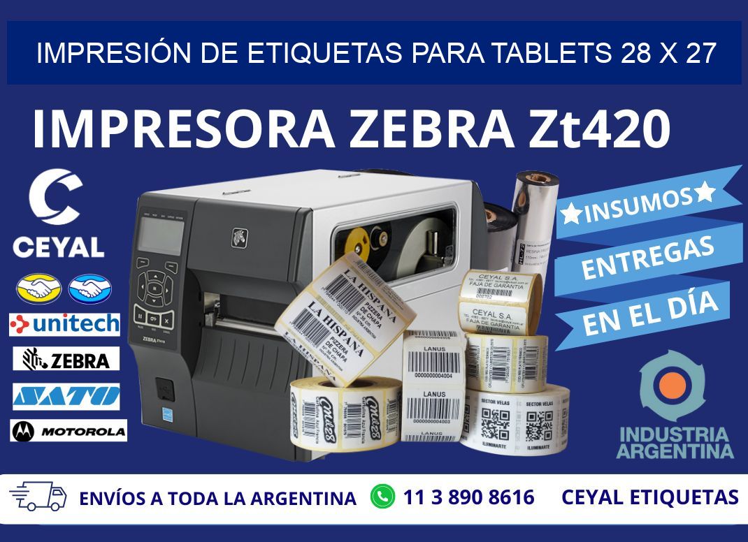 IMPRESIÓN DE ETIQUETAS PARA TABLETS 28 x 27