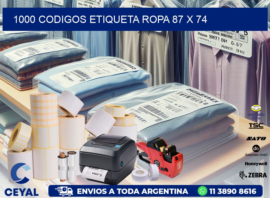 1000 CODIGOS ETIQUETA ROPA 87 x 74