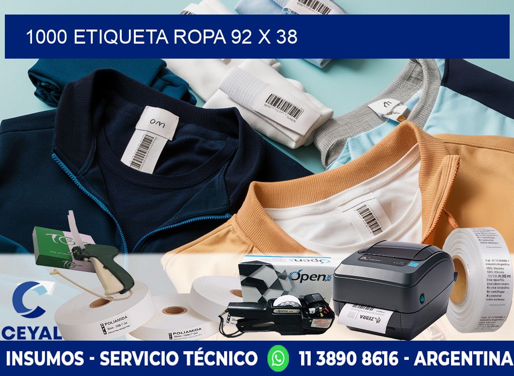 1000 ETIQUETA ROPA 92 x 38