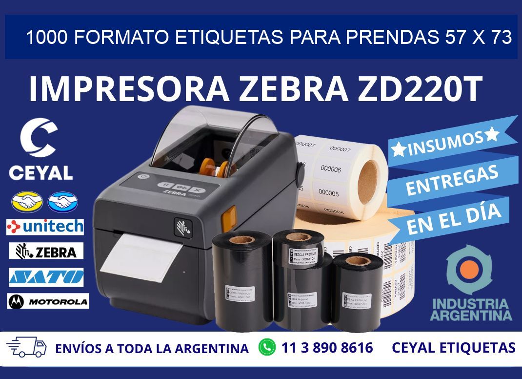 1000 FORMATO ETIQUETAS PARA PRENDAS 57 x 73