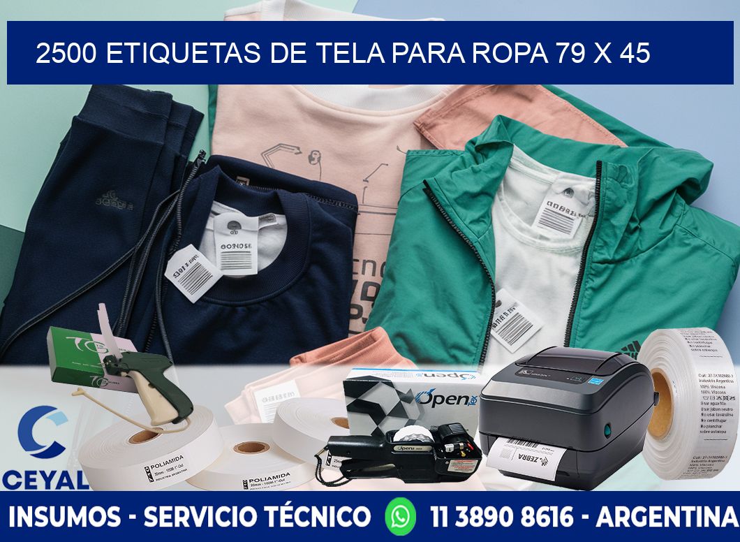 2500 ETIQUETAS DE TELA PARA ROPA 79 x 45