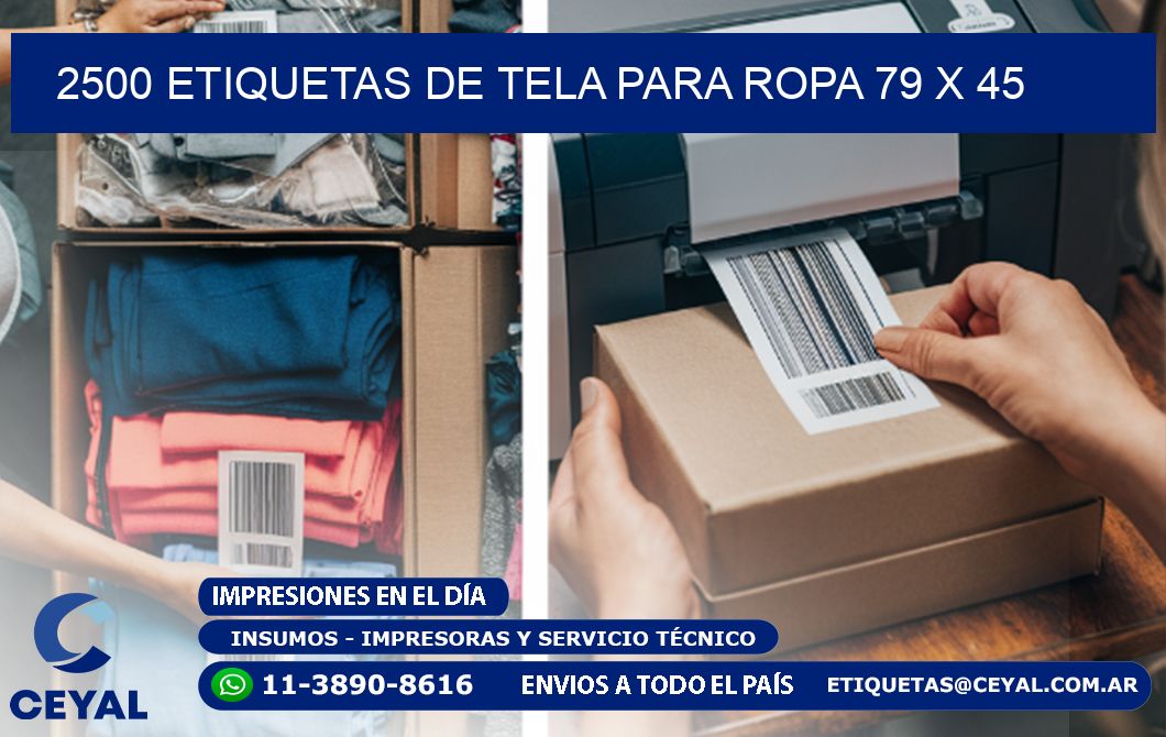 2500 ETIQUETAS DE TELA PARA ROPA 79 x 45