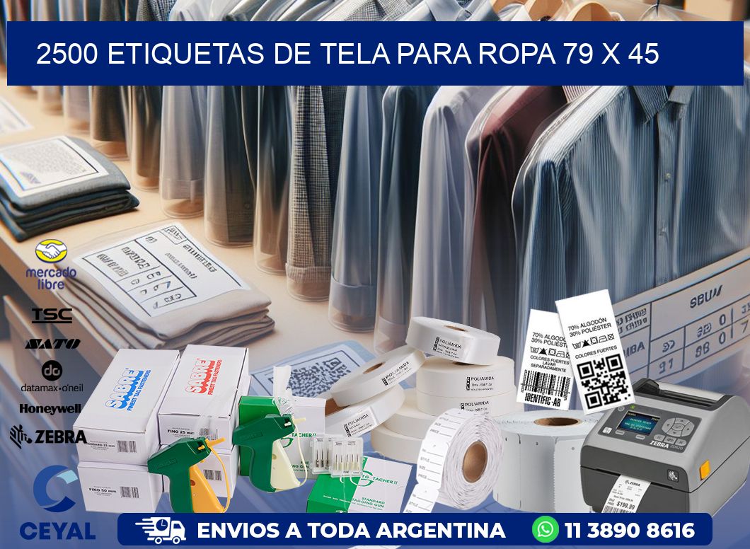 2500 ETIQUETAS DE TELA PARA ROPA 79 x 45