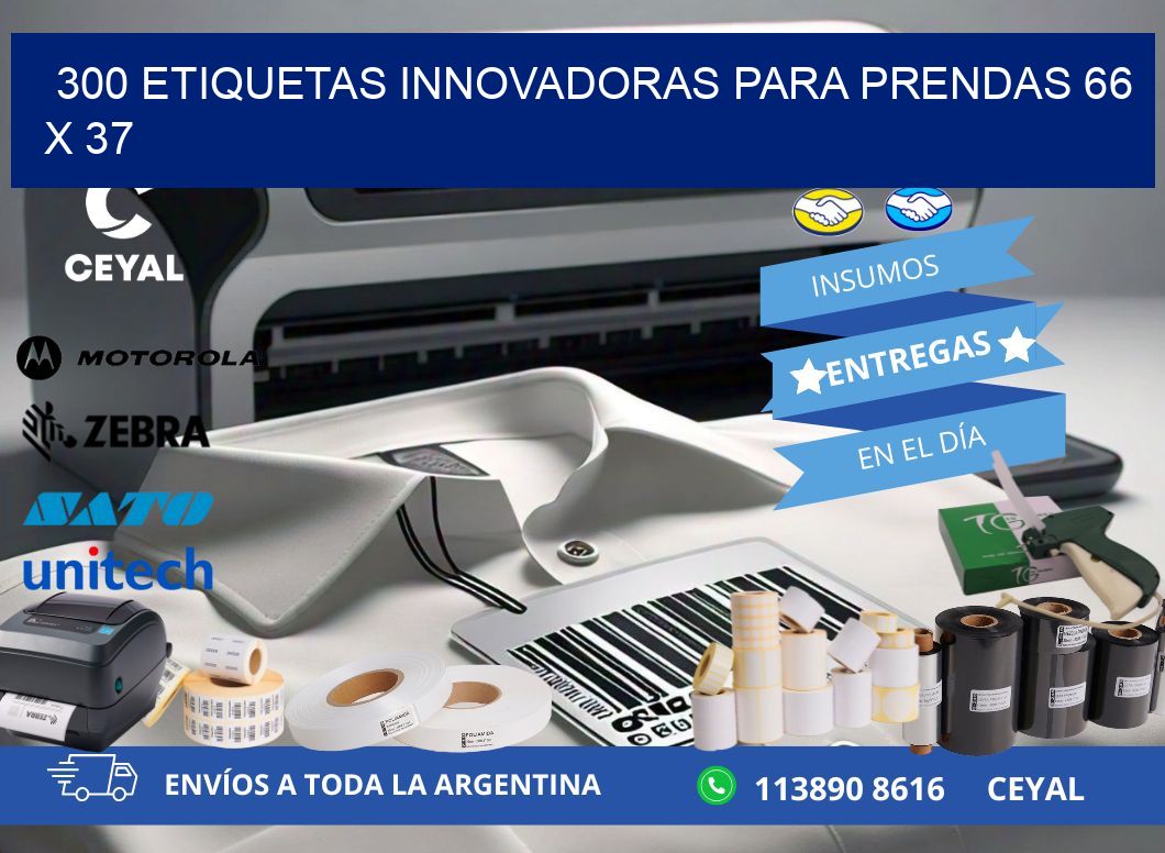 300 ETIQUETAS INNOVADORAS PARA PRENDAS 66 x 37