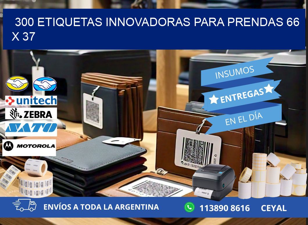 300 ETIQUETAS INNOVADORAS PARA PRENDAS 66 x 37