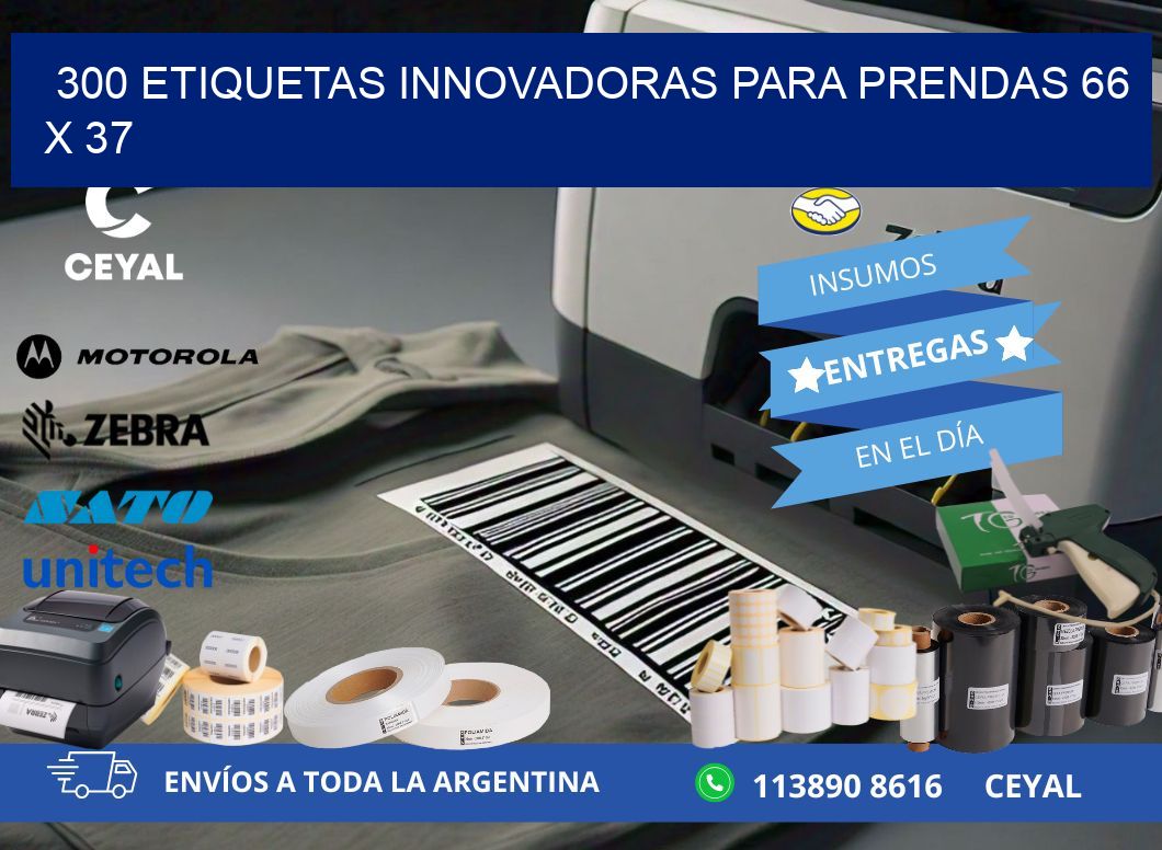 300 ETIQUETAS INNOVADORAS PARA PRENDAS 66 x 37