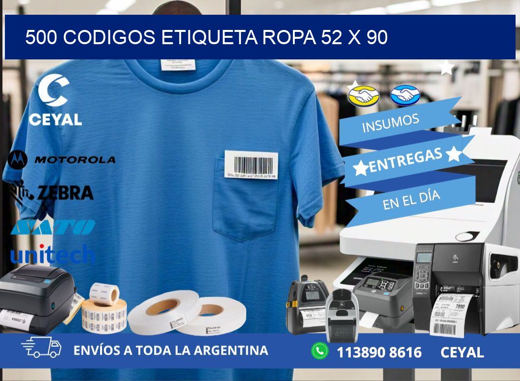 500 CODIGOS ETIQUETA ROPA 52 x 90