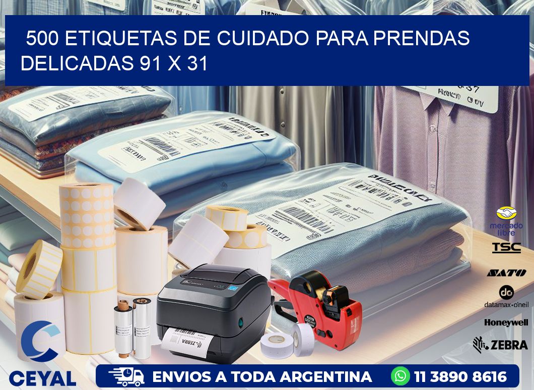 500 ETIQUETAS DE CUIDADO PARA PRENDAS DELICADAS 91 x 31