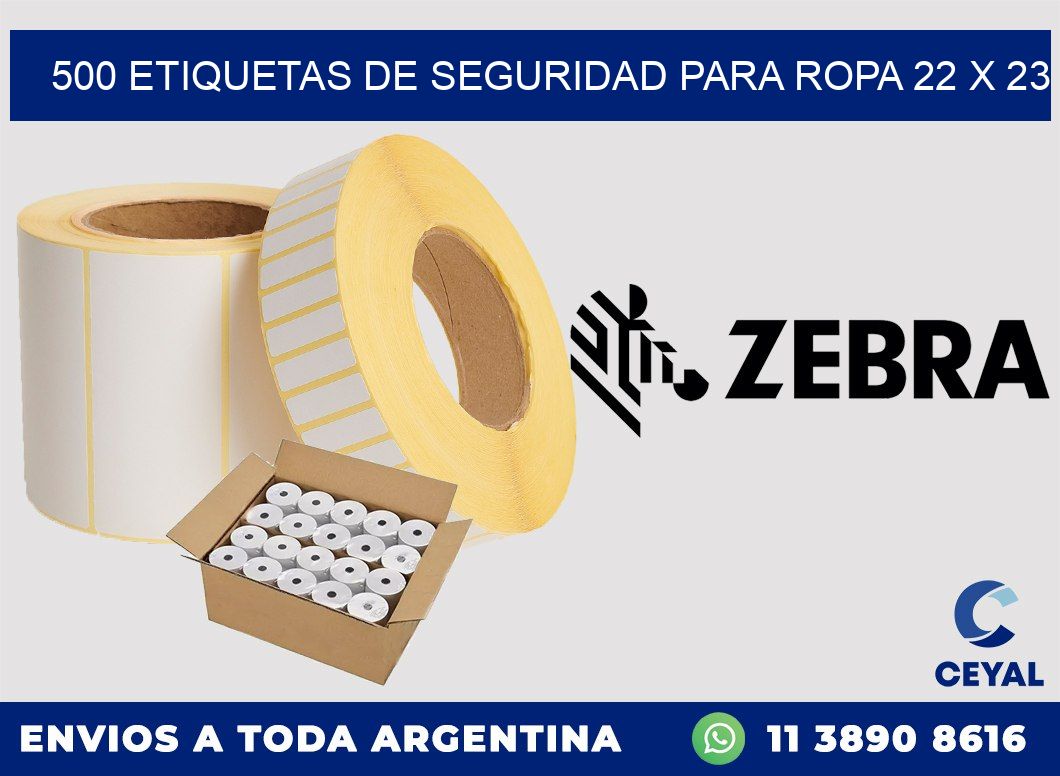 500 ETIQUETAS DE SEGURIDAD PARA ROPA 22 x 23