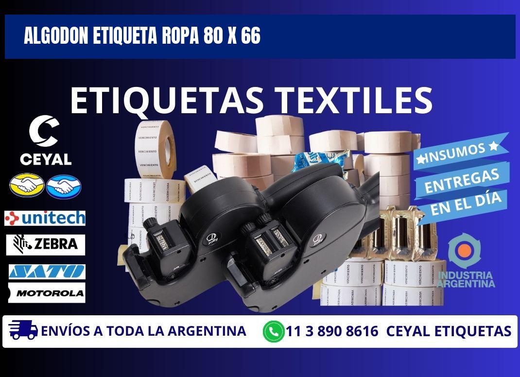 ALGODON ETIQUETA ROPA 80 x 66