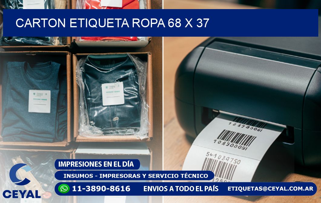 CARTON ETIQUETA ROPA 68 x 37