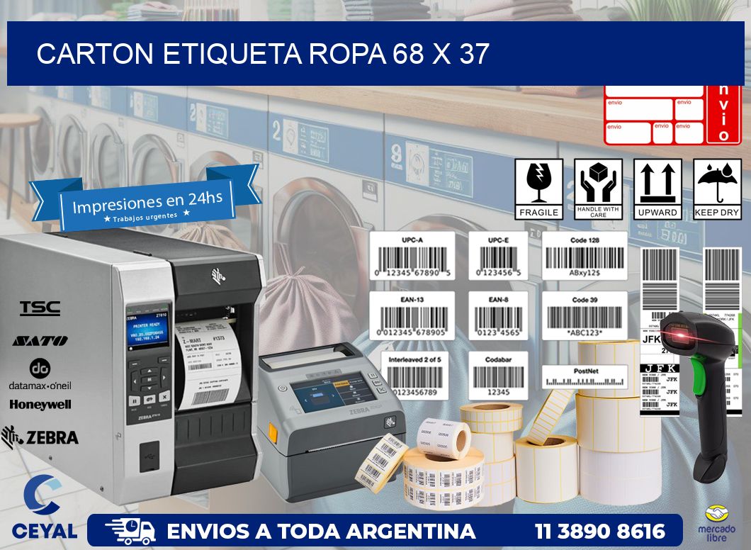 CARTON ETIQUETA ROPA 68 x 37