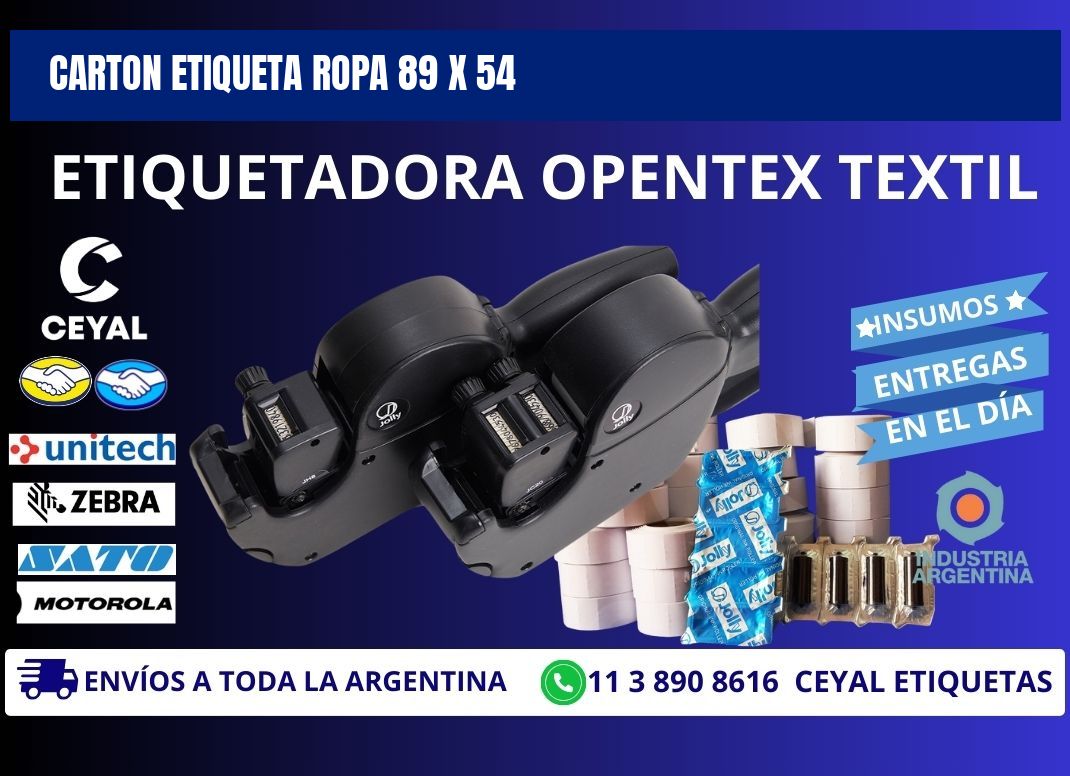 CARTON ETIQUETA ROPA 89 x 54