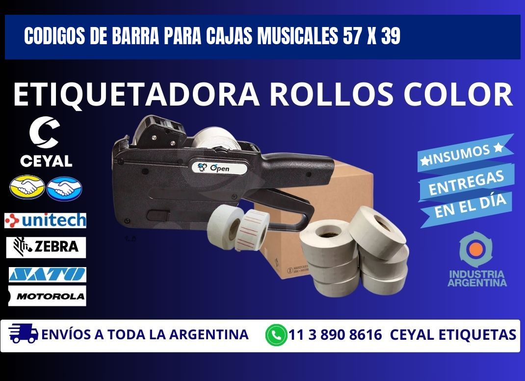 CODIGOS DE BARRA PARA CAJAS MUSICALES 57 x 39