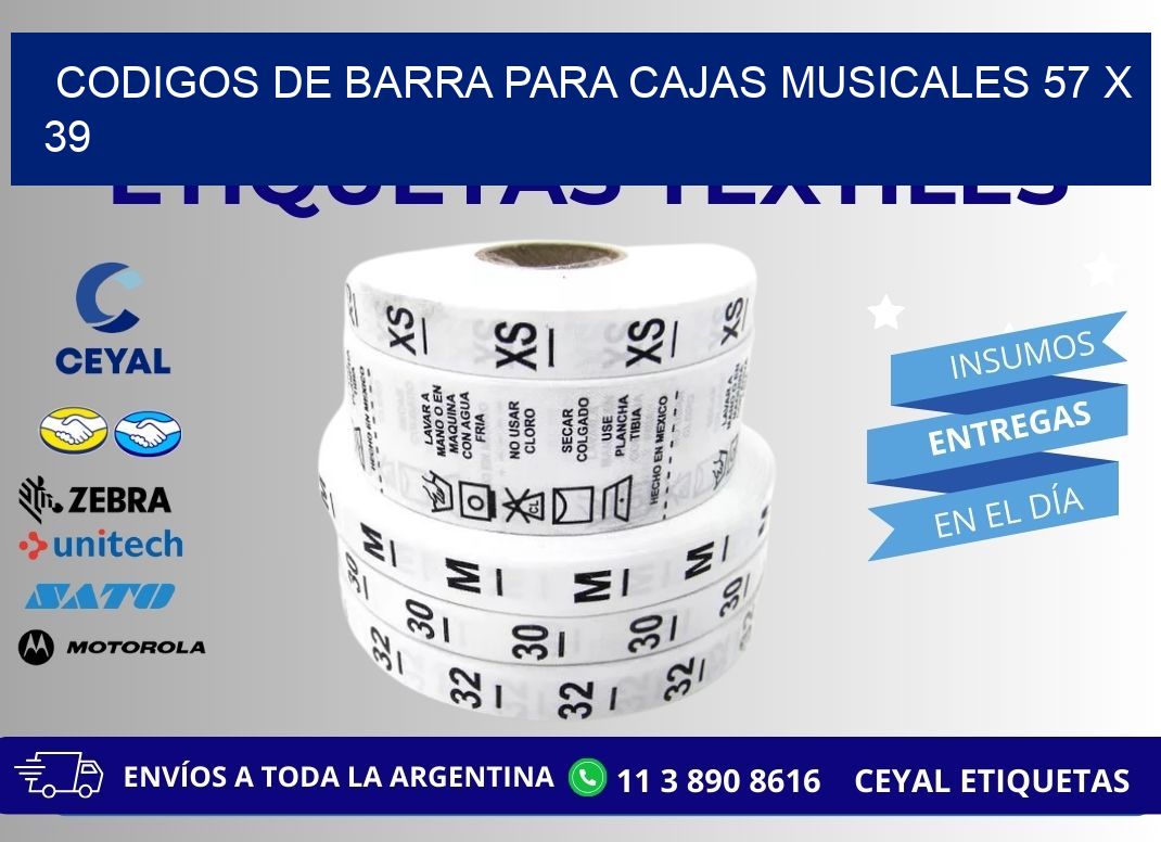 CODIGOS DE BARRA PARA CAJAS MUSICALES 57 x 39