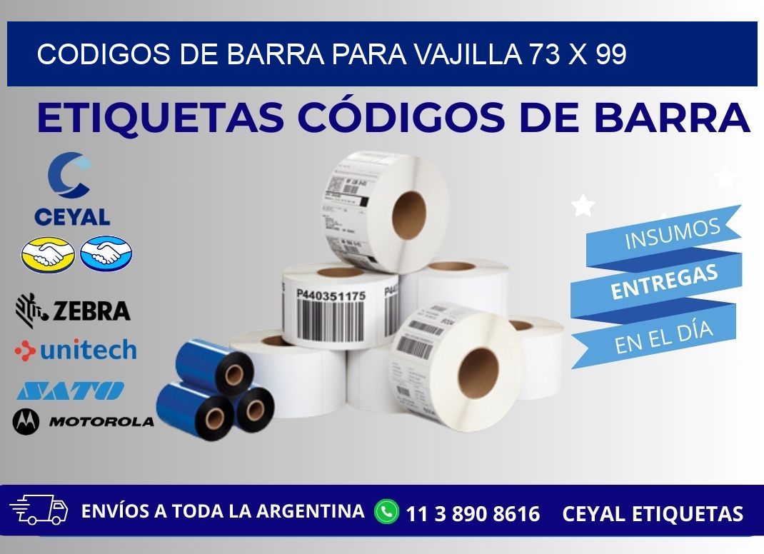 CODIGOS DE BARRA PARA VAJILLA 73 x 99