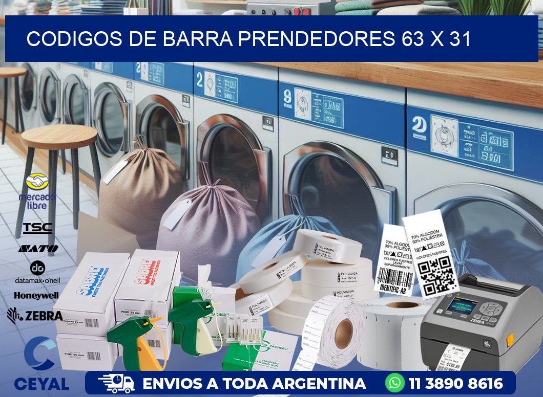 CODIGOS DE BARRA PRENDEDORES 63 x 31