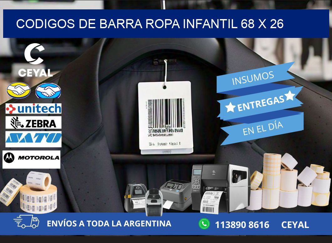 CODIGOS DE BARRA ROPA INFANTIL 68 x 26