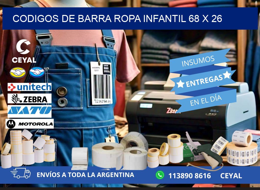 CODIGOS DE BARRA ROPA INFANTIL 68 x 26