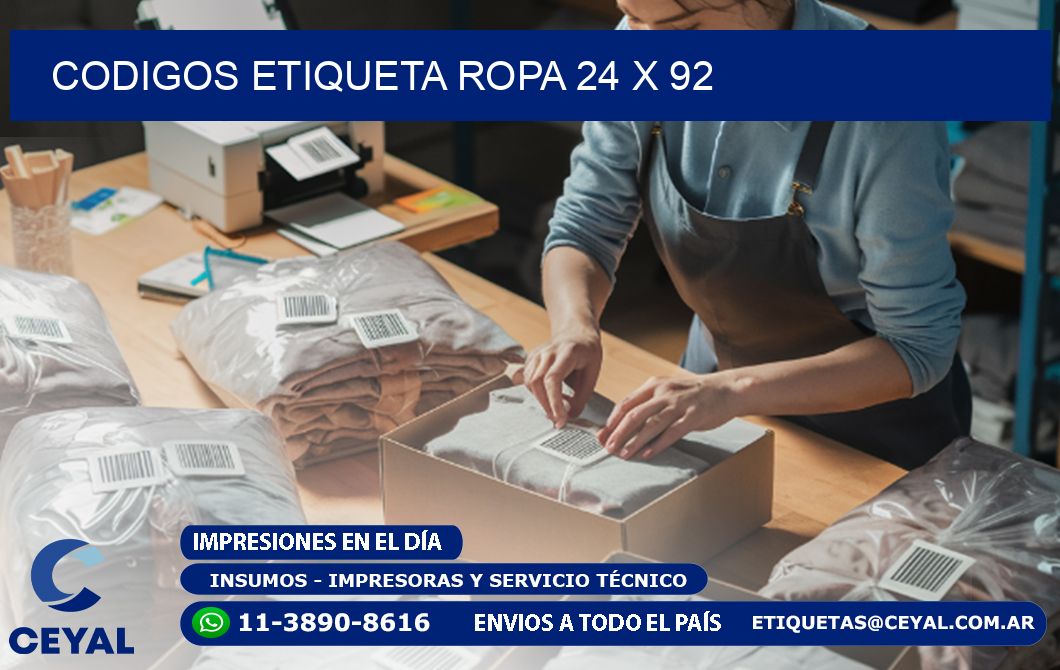 CODIGOS ETIQUETA ROPA 24 x 92