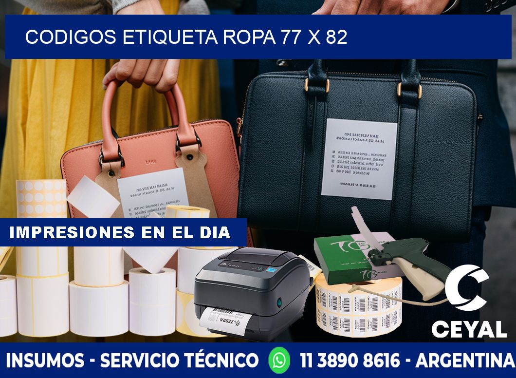 CODIGOS ETIQUETA ROPA 77 x 82