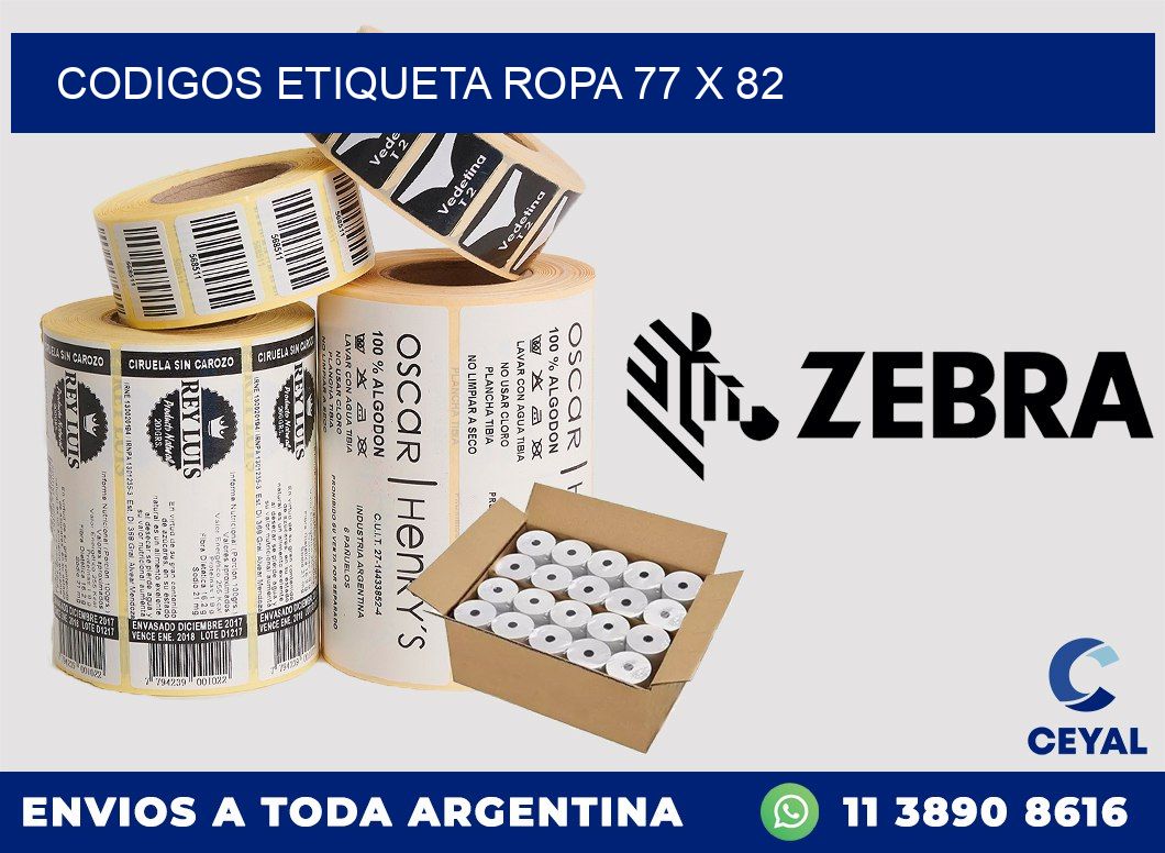 CODIGOS ETIQUETA ROPA 77 x 82