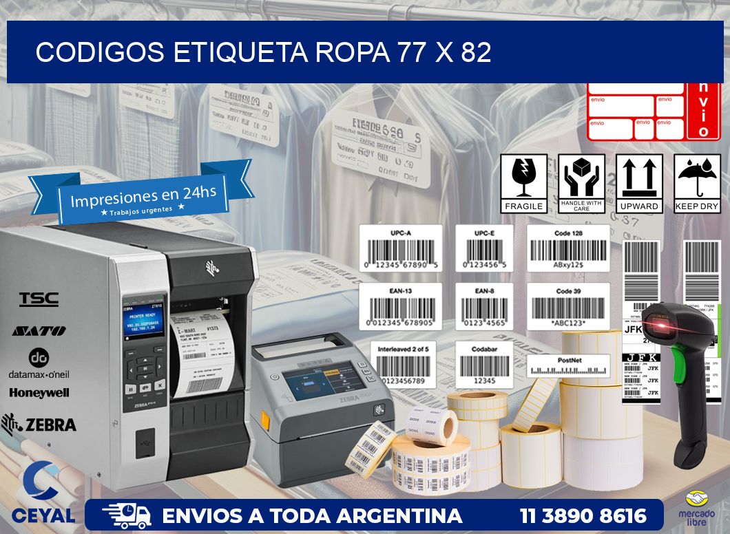 CODIGOS ETIQUETA ROPA 77 x 82