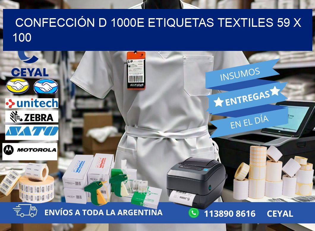 CONFECCIÓN D 1000E ETIQUETAS TEXTILES 59 x 100