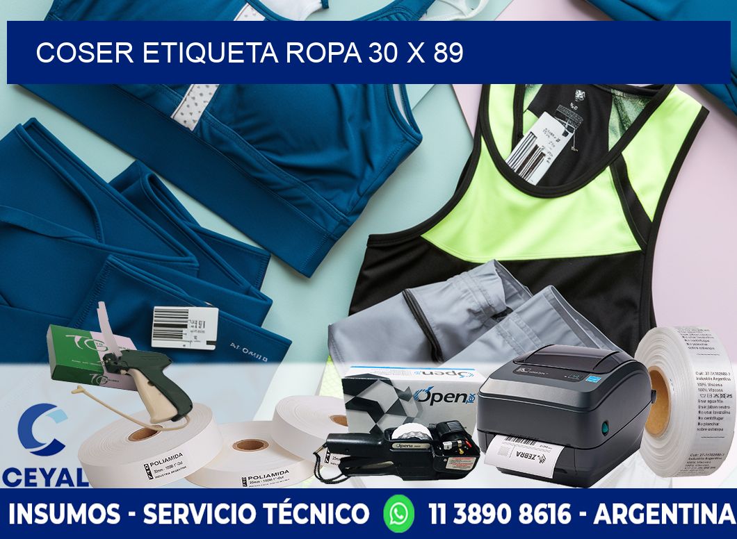 COSER ETIQUETA ROPA 30 x 89