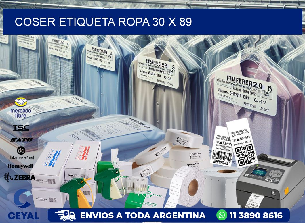 COSER ETIQUETA ROPA 30 x 89