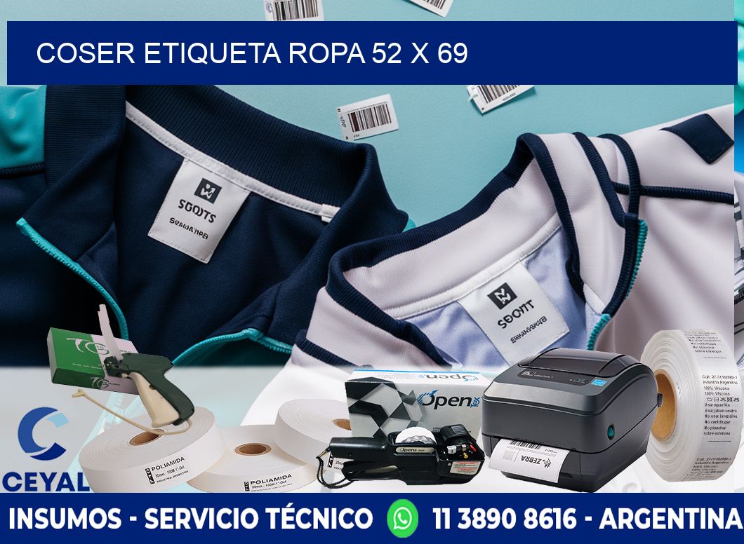 COSER ETIQUETA ROPA 52 x 69