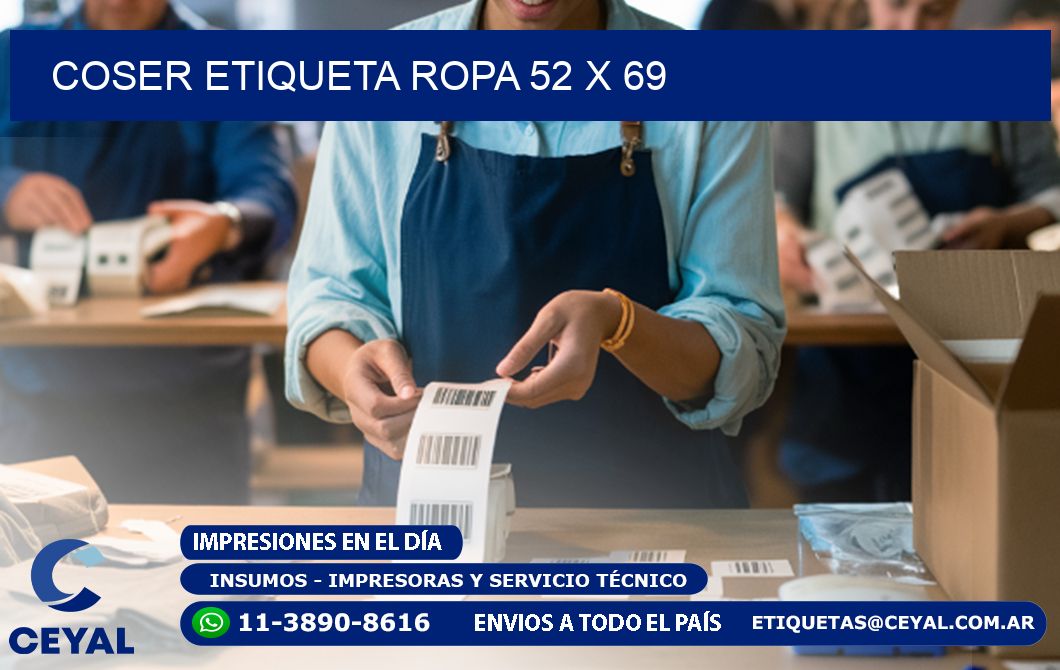 COSER ETIQUETA ROPA 52 x 69