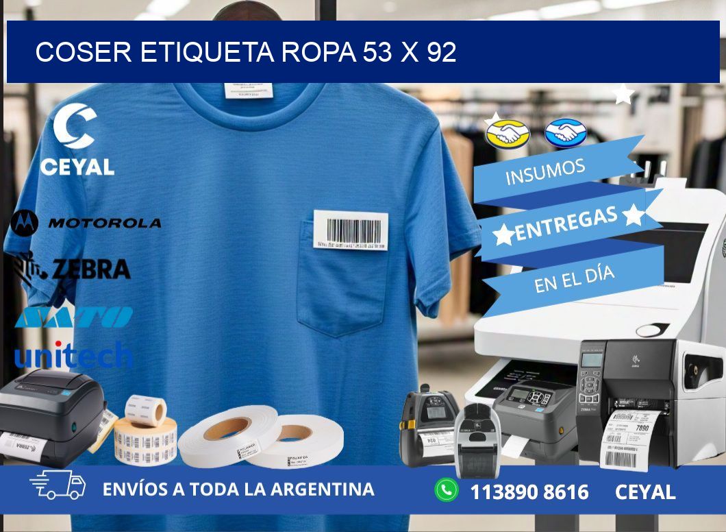 COSER ETIQUETA ROPA 53 x 92