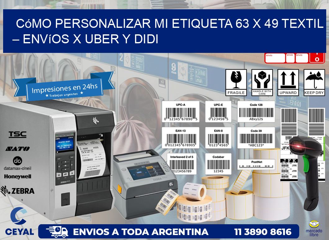 Cómo personalizar mi Etiqueta 63 x 49 textil – Envíos x Uber y DiDi