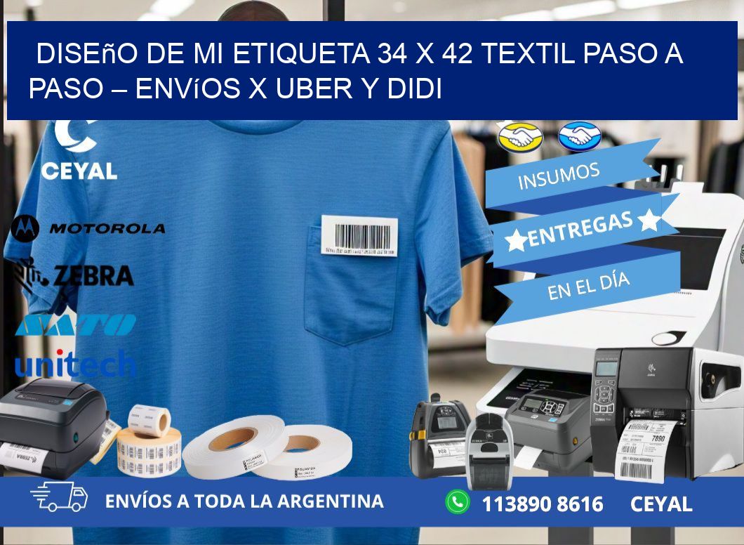 Diseño de mi Etiqueta 34 x 42 textil paso a paso – Envíos x Uber y DiDi