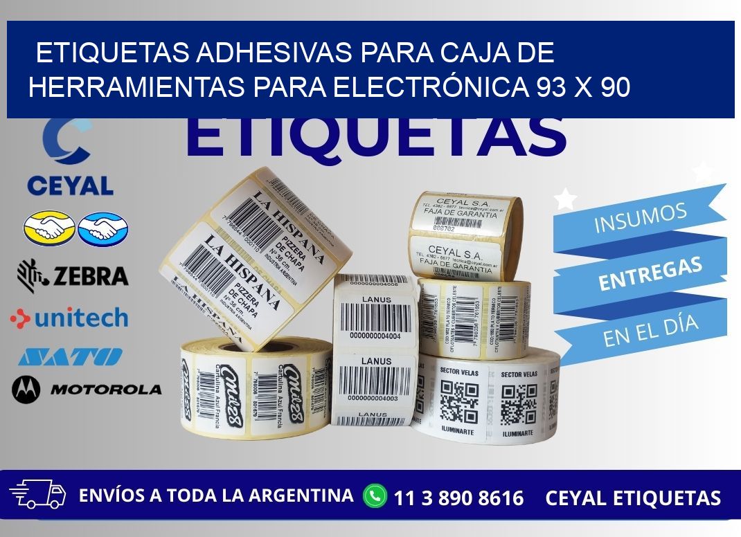 ETIQUETAS ADHESIVAS PARA CAJA DE HERRAMIENTAS PARA ELECTRÓNICA 93 x 90