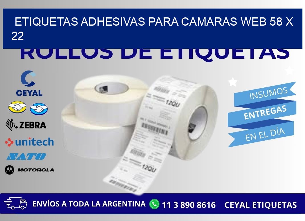 ETIQUETAS ADHESIVAS PARA CAMARAS WEB 58 x 22