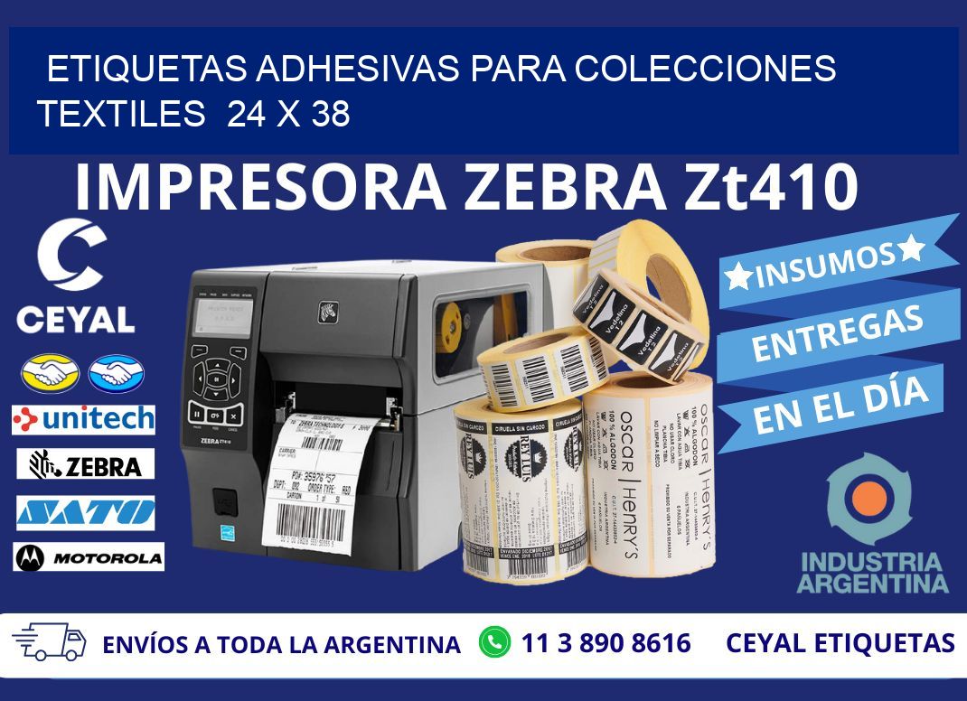 ETIQUETAS ADHESIVAS PARA COLECCIONES TEXTILES  24 x 38