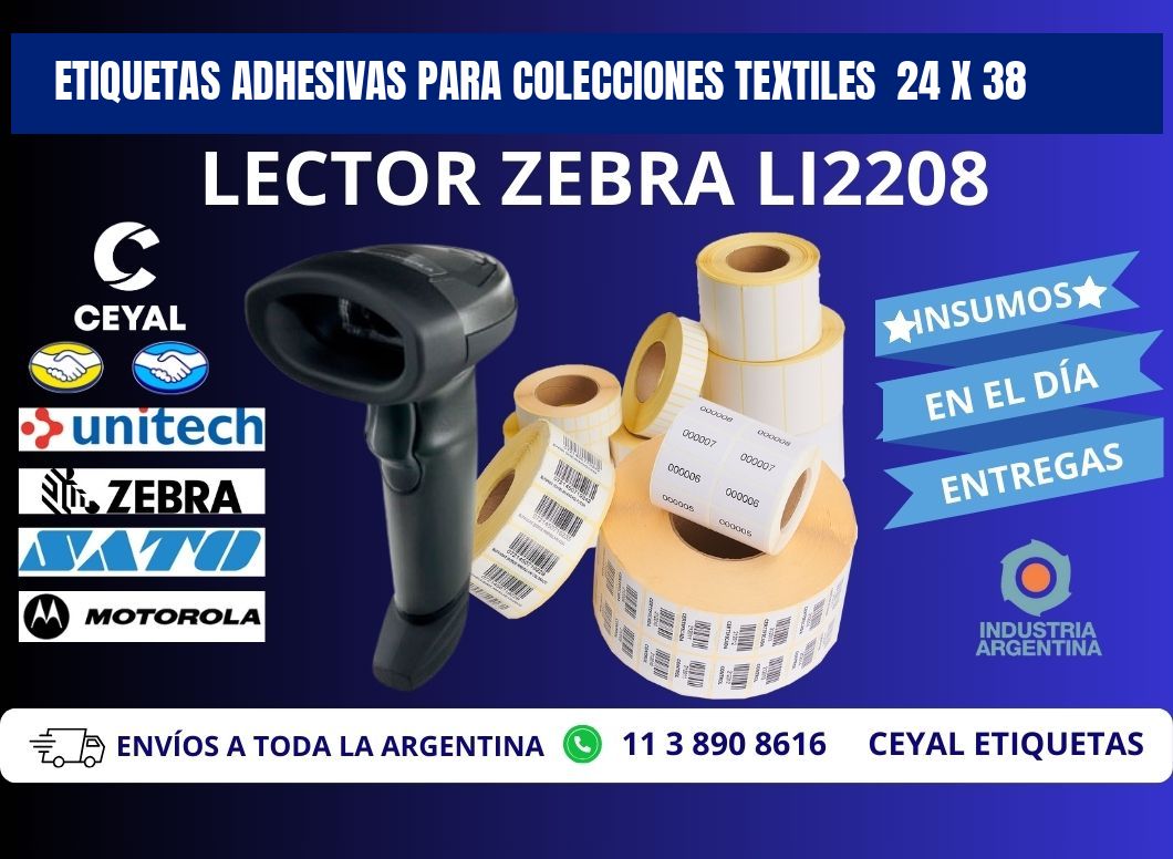 ETIQUETAS ADHESIVAS PARA COLECCIONES TEXTILES  24 x 38