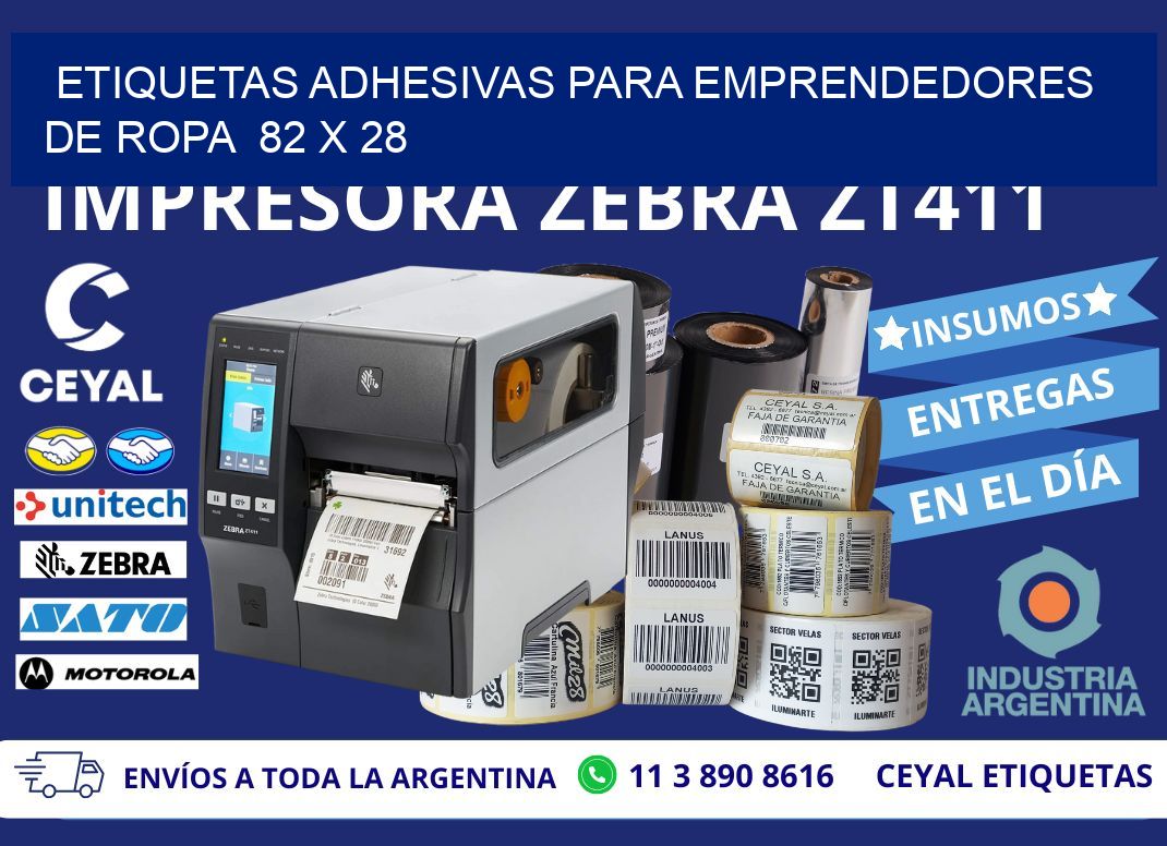 ETIQUETAS ADHESIVAS PARA EMPRENDEDORES DE ROPA  82 x 28