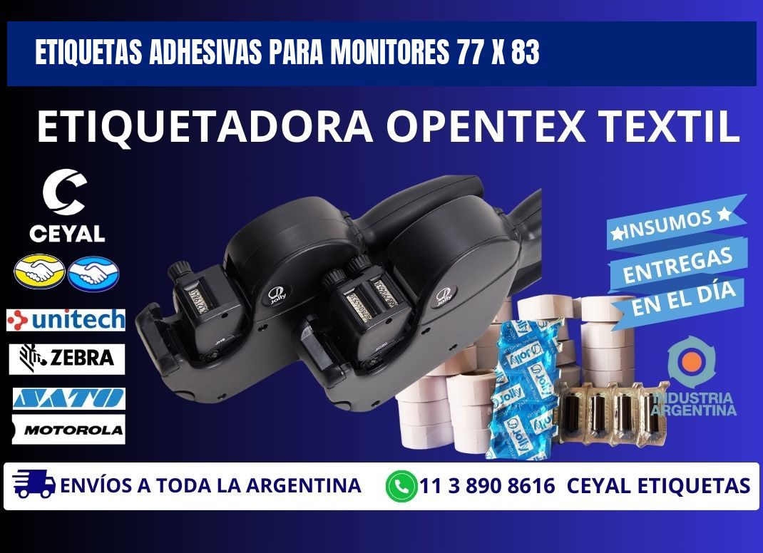 ETIQUETAS ADHESIVAS PARA MONITORES 77 x 83