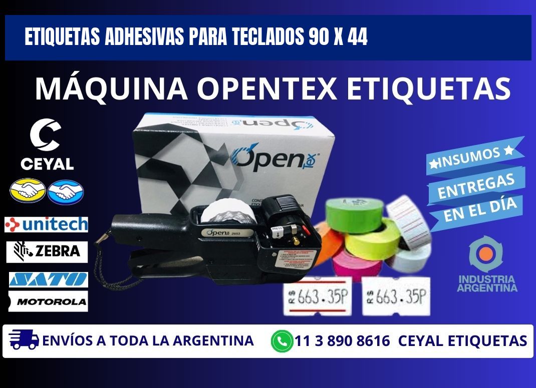 ETIQUETAS ADHESIVAS PARA TECLADOS 90 x 44