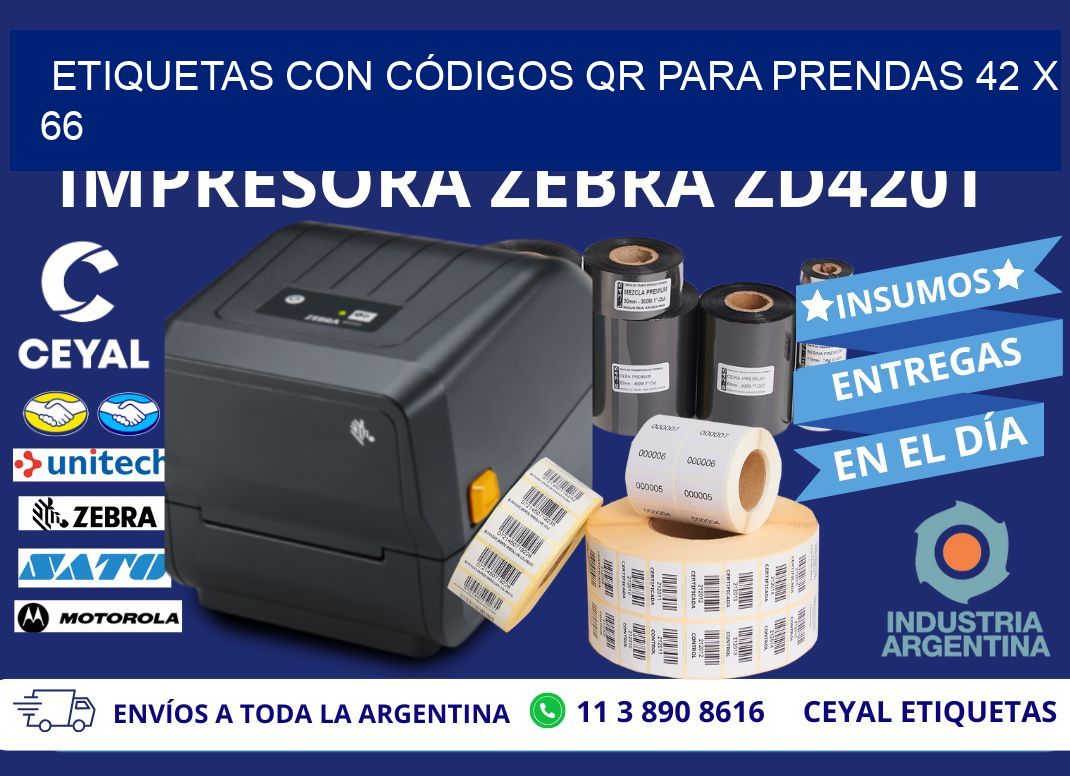 ETIQUETAS CON CÓDIGOS QR PARA PRENDAS 42 x 66