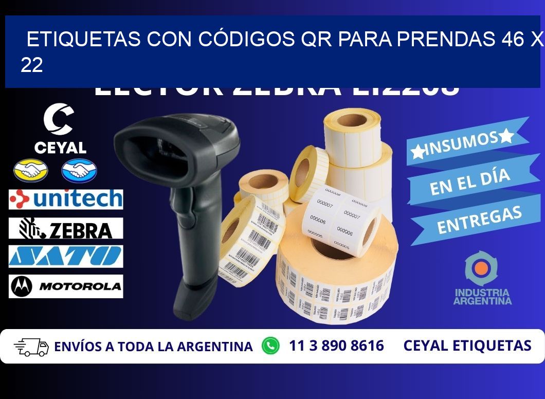 ETIQUETAS CON CÓDIGOS QR PARA PRENDAS 46 x 22