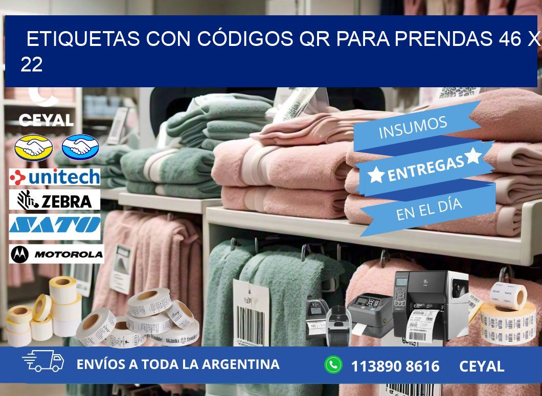 ETIQUETAS CON CÓDIGOS QR PARA PRENDAS 46 x 22